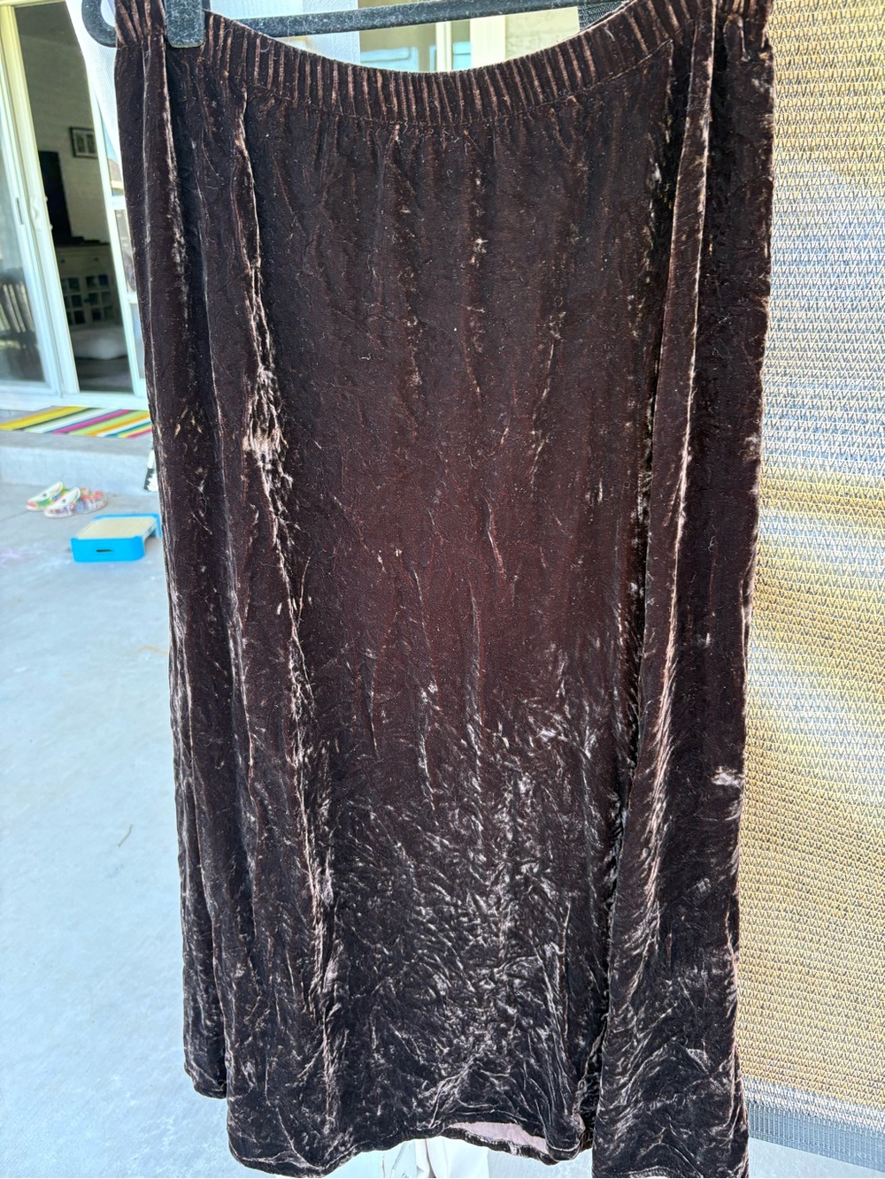 Eileen Fisher Crushed Velvet Maxi Skirt - Dark Brown